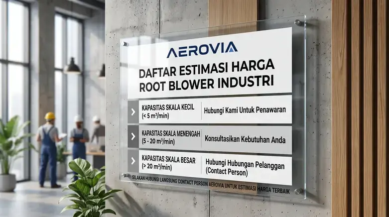 Unit mesin root blower industri AEROVIA tipe Three Lobe untuk kebutuhan sistem aerasi IPAL dan tambak.